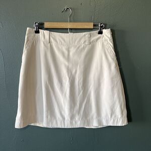 Nike Golf Skort Womens 10 Beige Golf Pockets Fit Dry Stretch Skirt Shorts